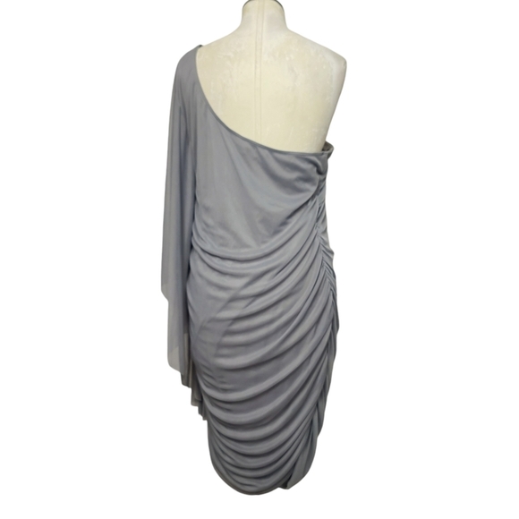 NWT Ruby Rox Gray One Shoulder Rhinestone Dress 2X - Picture 6 of 8